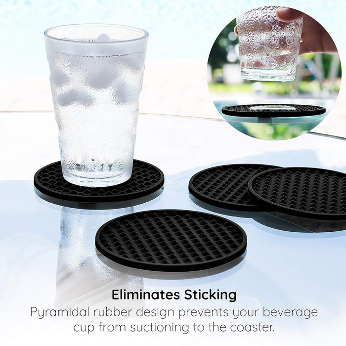 6 Pcs Silicone Coasters Non-Slip Heat Resistant 10 cm