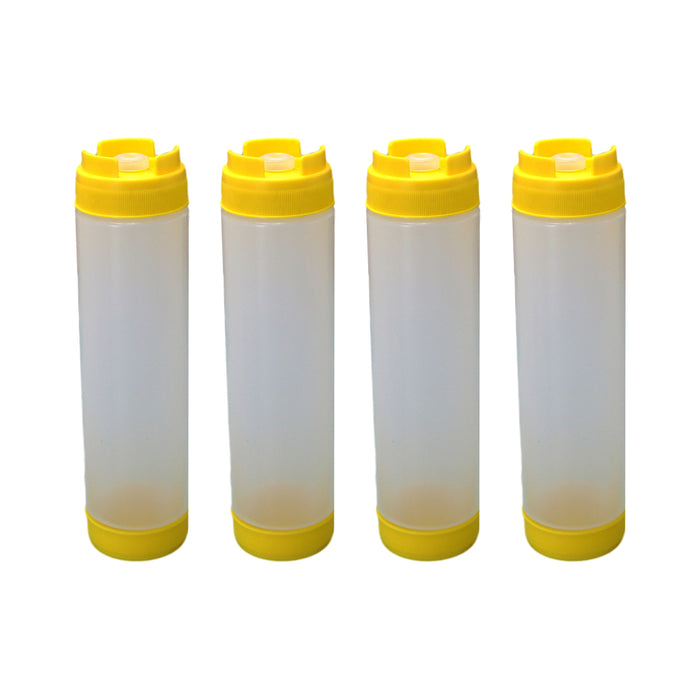 16oz Plastic Squeeze Sauce Bottles Double-Ended Dispenser, 4pcs