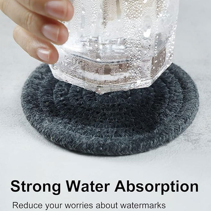 8Pcs Woven Cotton Rope Coasters for Coffee Tea