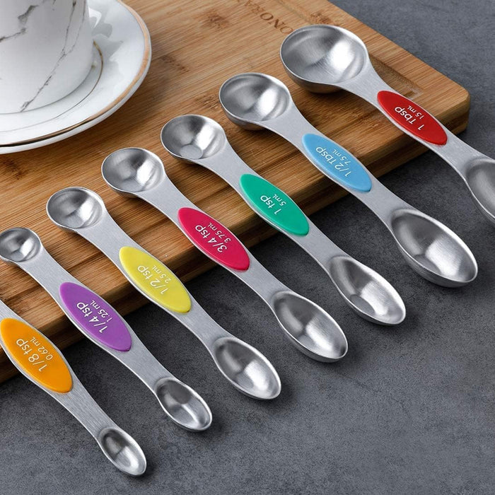 8 Pcs Measuring Spoon Set Dual Head Magnetic 430 Steel