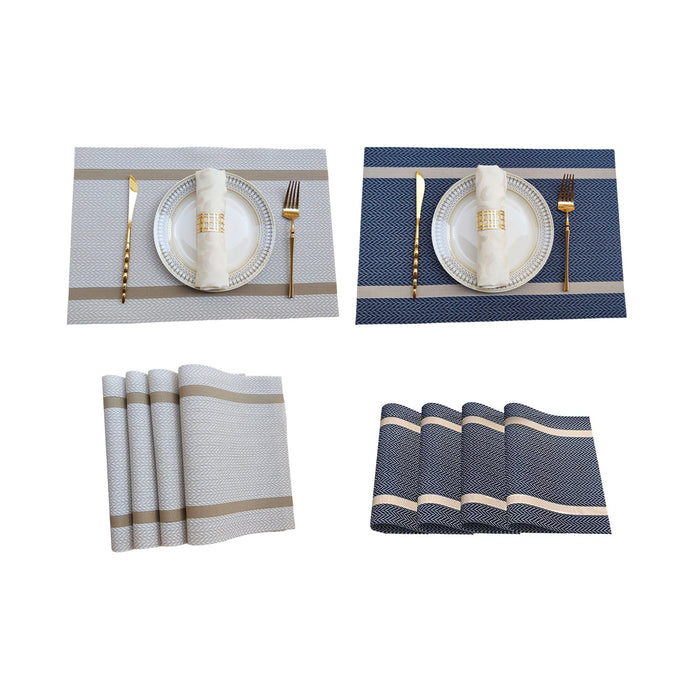 4pcs Anti-Skid Woven Placemat, Heat Resistant PVC Mat