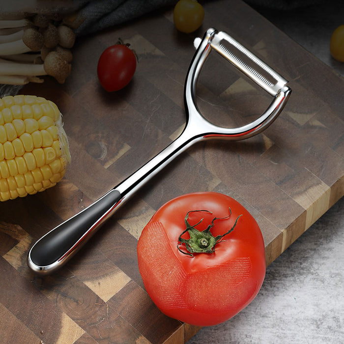 2 Pcs Stainless Steel Peeler Set with Serrated Blades