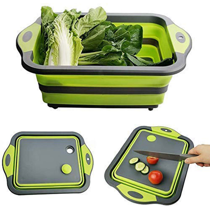 Foldable Sink Cutting Board with Draining Basket 42cm
