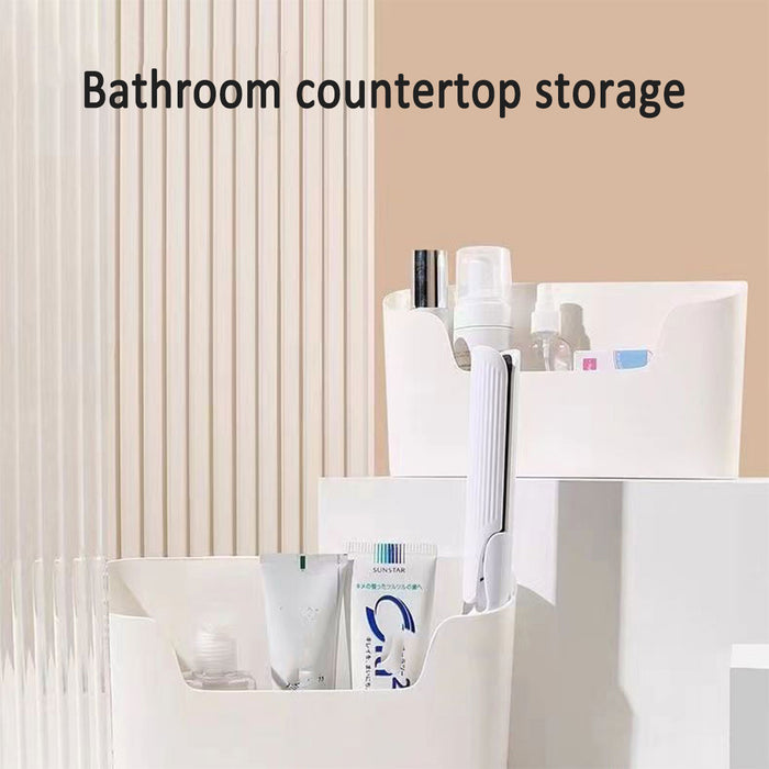 2PCS Wall Mounted Storage Rack Set Self Adhesive White