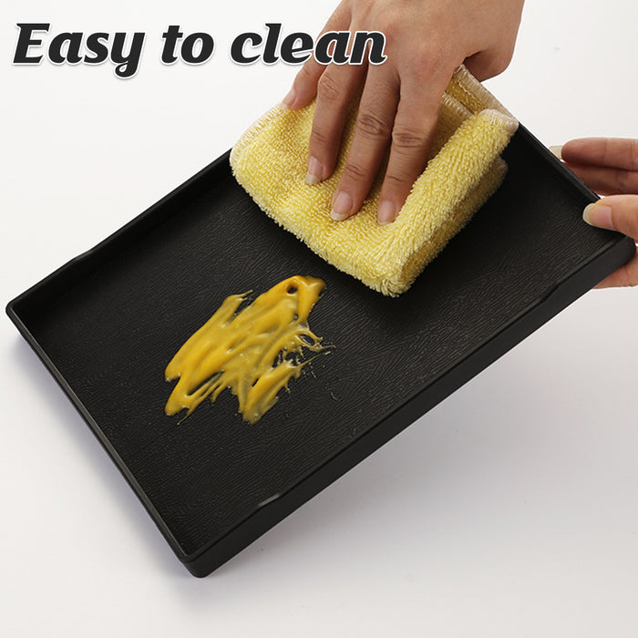 12 Pcs Rectangular PP Plastic Serving Tray with Non-Slip Surface 24 x 18 cm