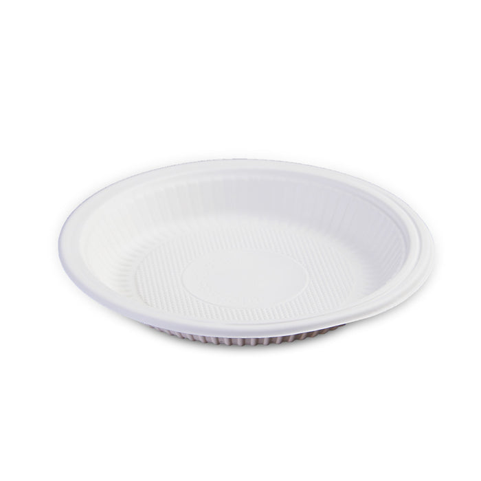 100Pcs Corn Starch Degradable Dinner Plates Eco-Friendly Disposable Tableware