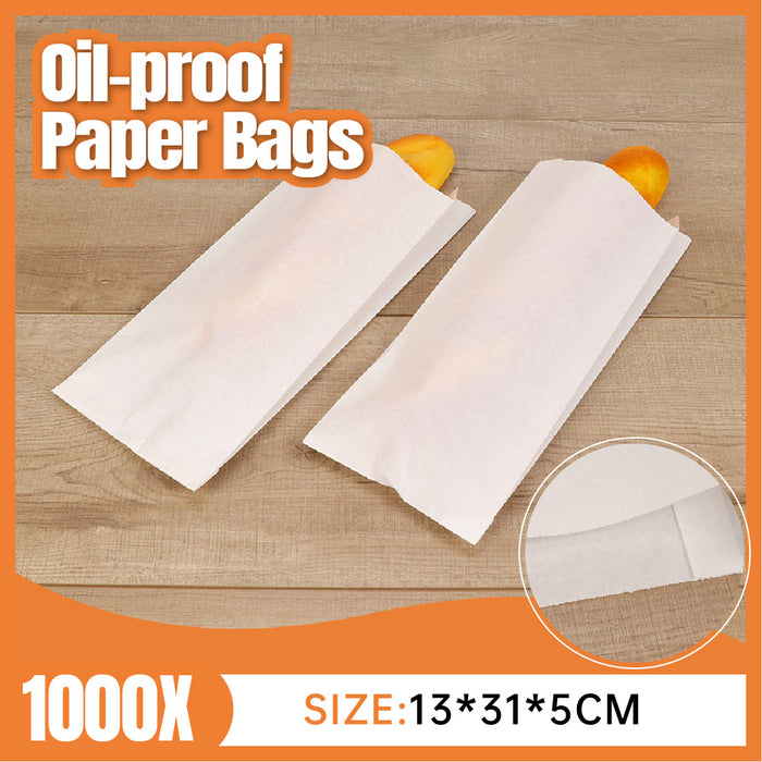 1000 PCS Paper Bag Oil Proof Large Capacity Bakery Bags for Food