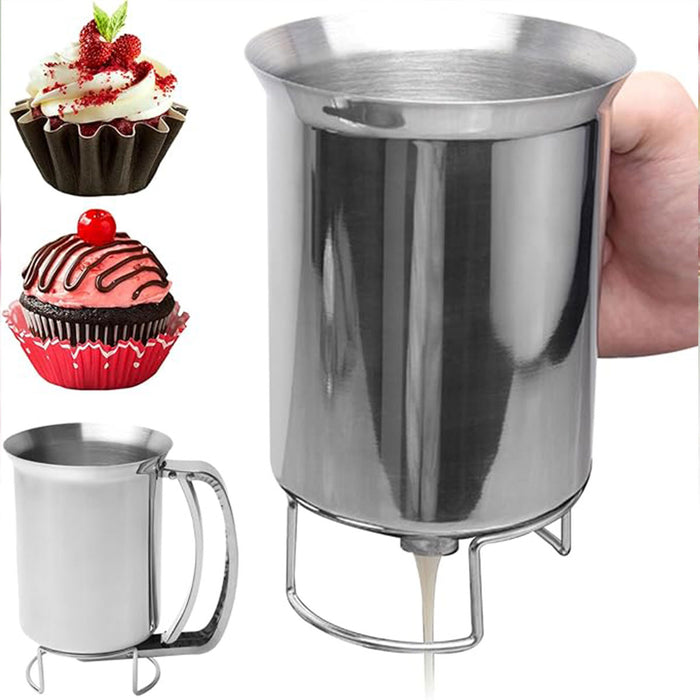 Stainless Steel Handheld Batter Dispenser Cake Funnel Mixing Separator Tool AU