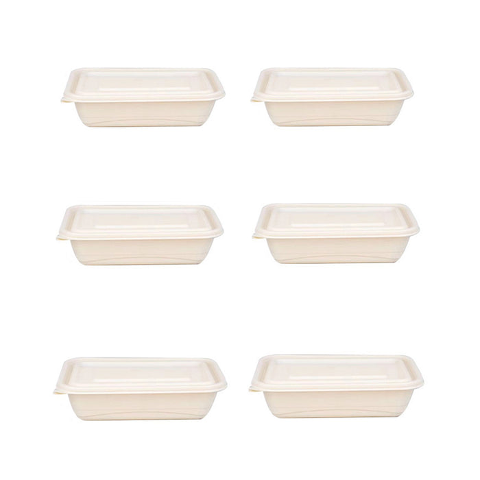 50Pcs Corn Starch Lunch Boxes Biodegradable Takeout Food Containers