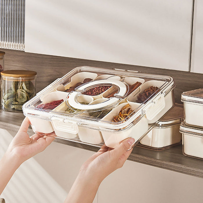 Airtight Food Grade Storage Box Multi Compartment White Clear Lid