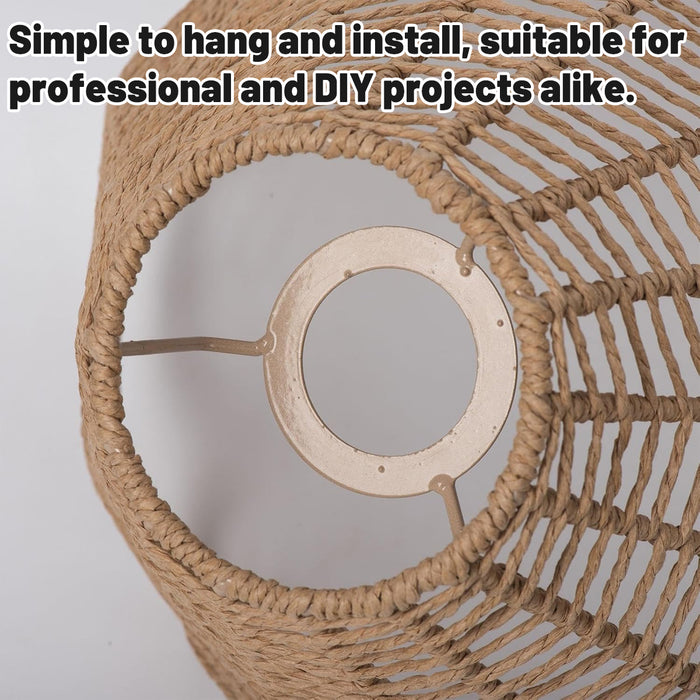 Paper Rope Chandelier Cover Khaki Hand Woven Country Style