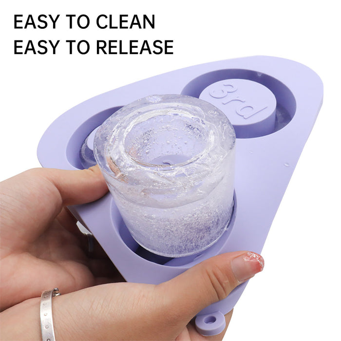 Silicone Ice Cube Tray with Lid Food Grade Triangular Shape