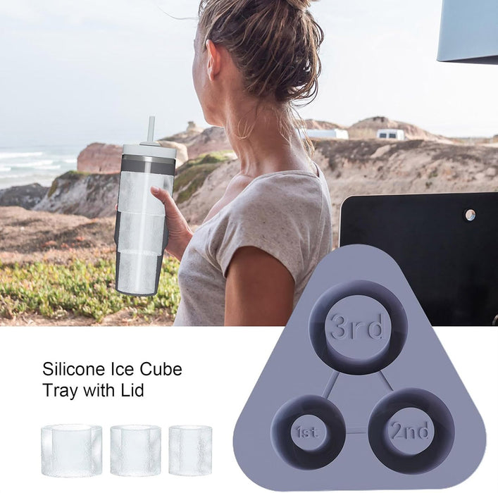Silicone Ice Cube Tray with Lid Food Grade Triangular Shape