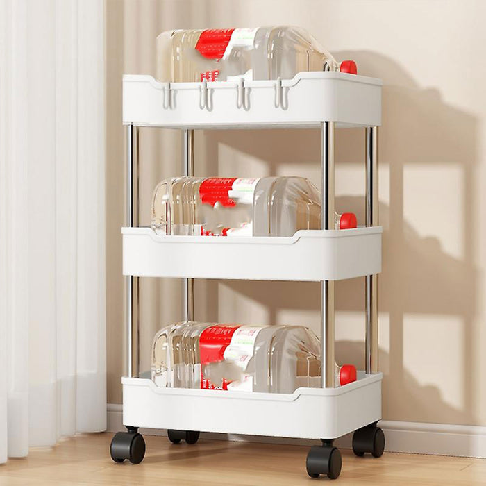 3 or 4 Tier Rolling Storage Cart with 360-Degree Wheels
