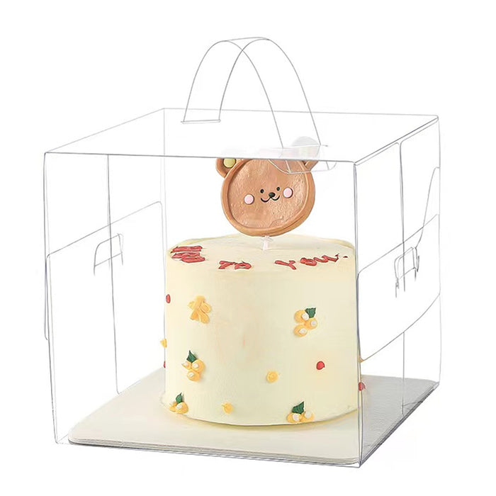 30 Pcs Transparent Disposable Cake Boxes with Handle 3 Sizes