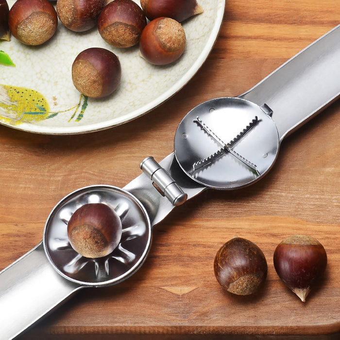 Chestnut Opener Cross Blade 304 Stainless Steel Anti-Slip 17 x 5 cm