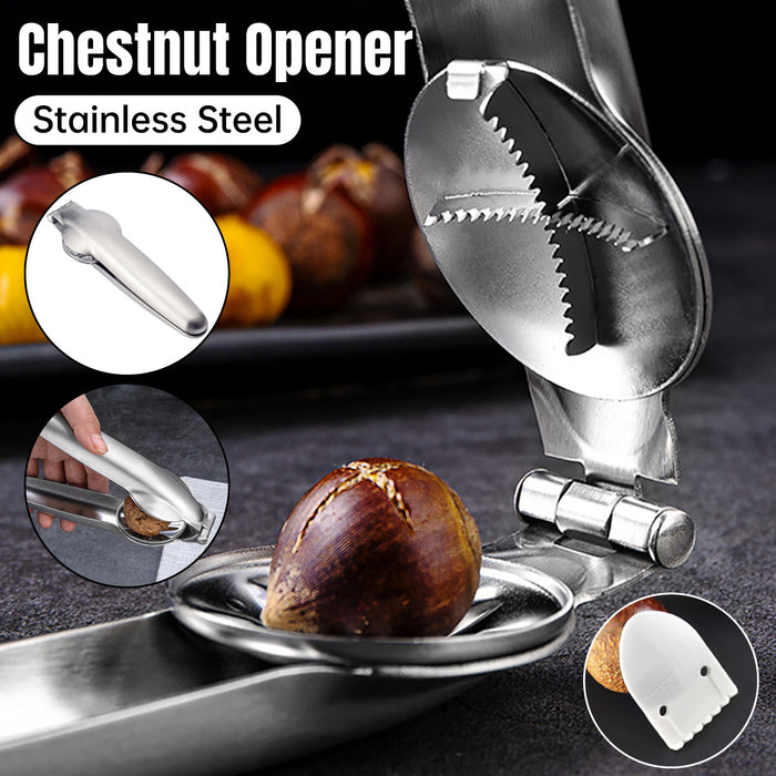 Chestnut Opener Cross Blade 304 Stainless Steel Anti-Slip 17 x 5 cm