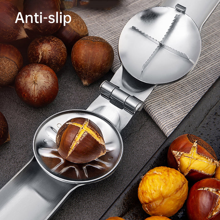 Chestnut Opener Cross Blade 304 Stainless Steel Anti-Slip 17 x 5 cm
