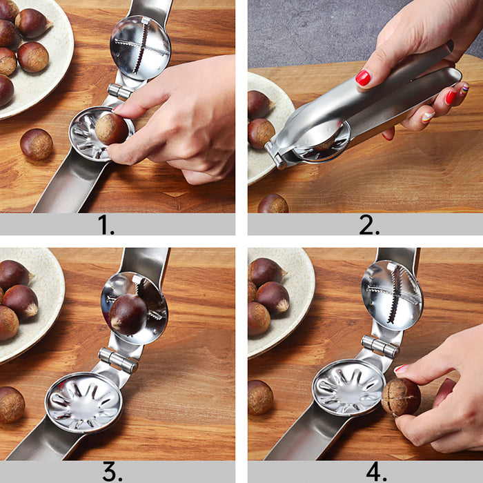 Chestnut Opener Cross Blade 304 Stainless Steel Anti-Slip 17 x 5 cm