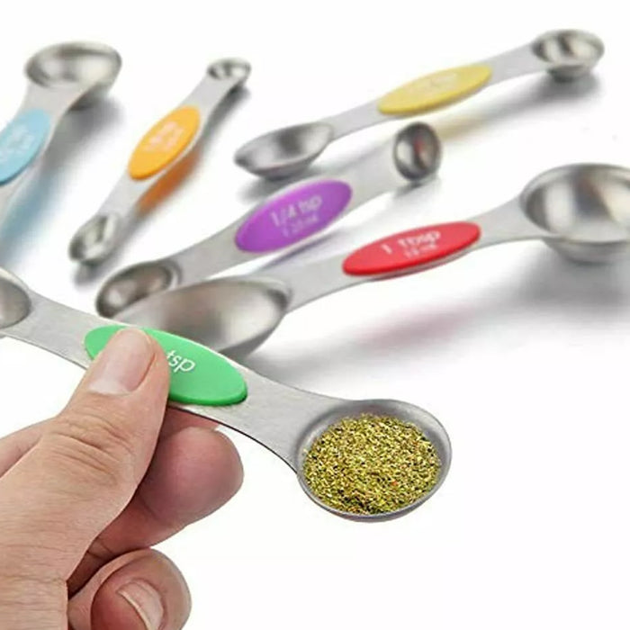 8 Pcs Measuring Spoon Set Dual Head Magnetic 430 Steel