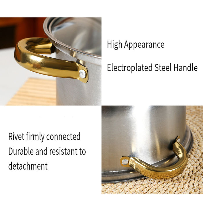 12 Pcs Stainless Steel Cookware Set Non-Stick Pots and Pans