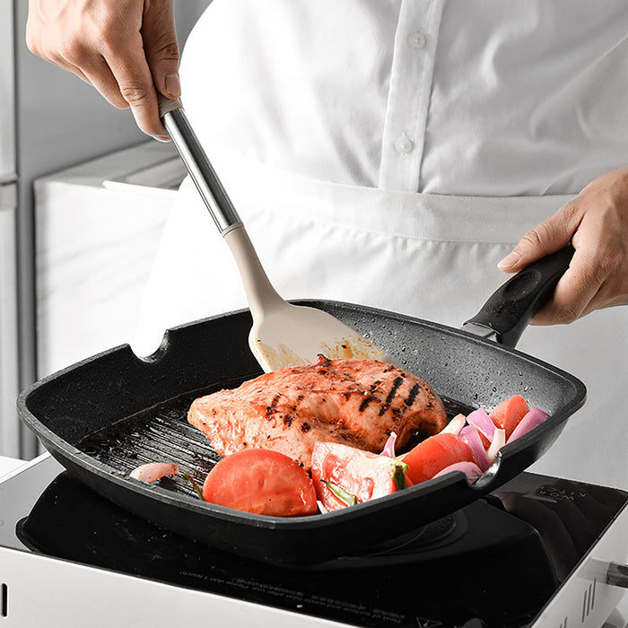 13 Piece Silicone Kitchen Utensil Set Stainless Steel Handles