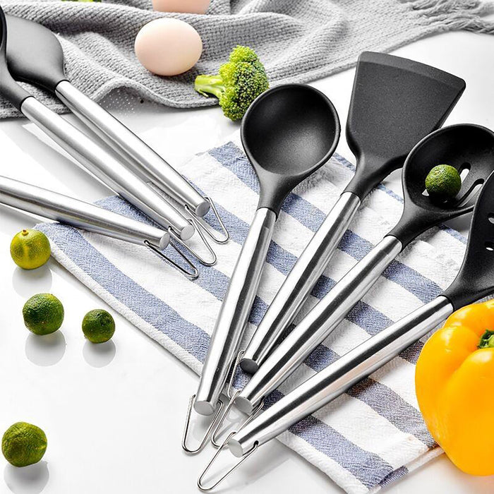 13 Piece Silicone Kitchen Utensil Set Stainless Steel Handles