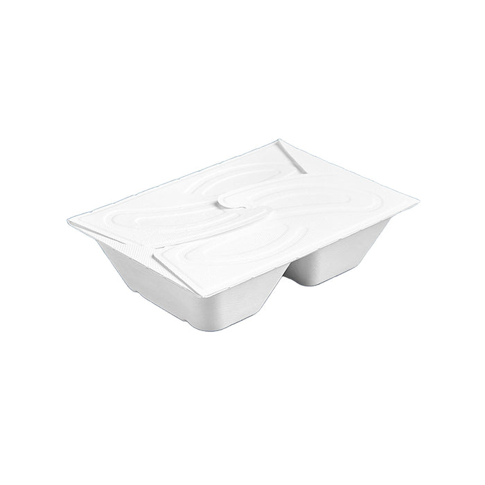 50 Pcs Pulp Salad and Fruit Lunch Boxes Four-Turn Lid White 5 Sizes 550-1050 ml