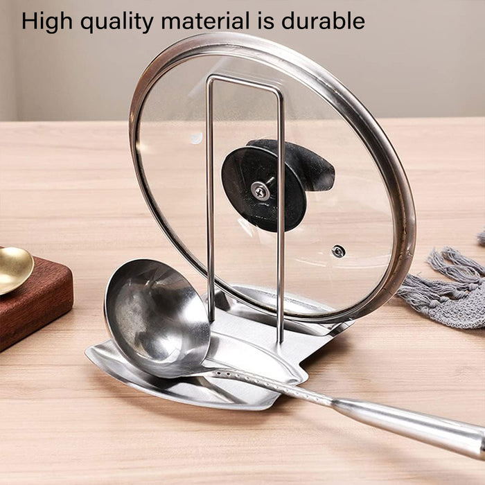 Stainless Steel Pot Lid Spoon Rack With Drip Tray Removable