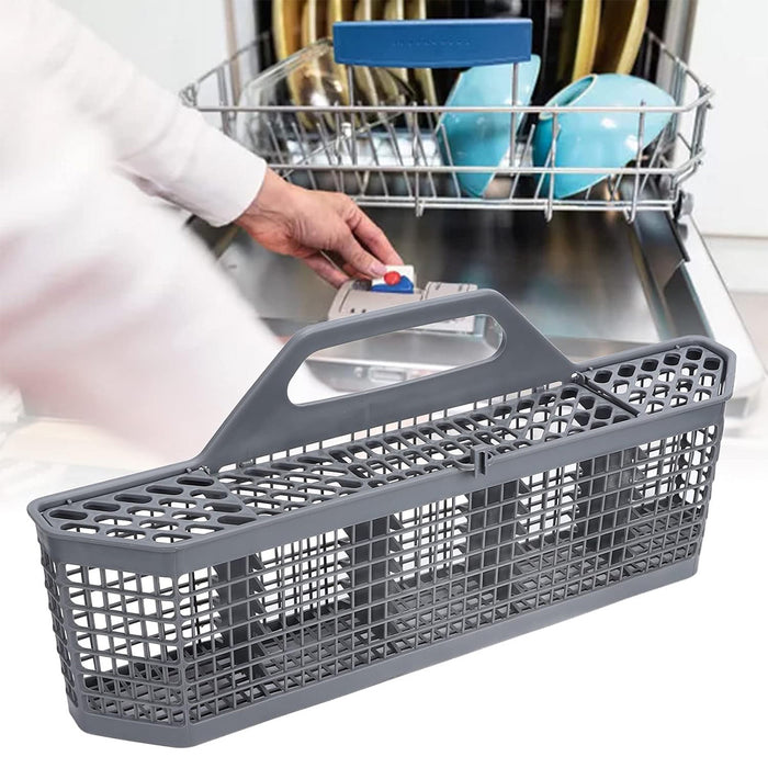 Universal Dishwasher Cutlery Basket with Handle Open Grid Drainage