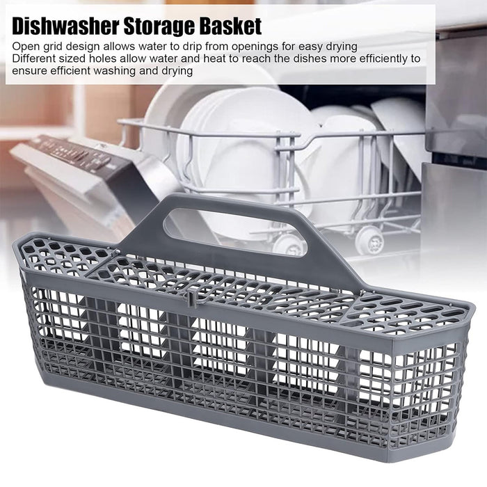 Universal Dishwasher Cutlery Basket with Handle Open Grid Drainage