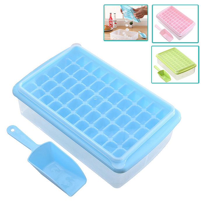 55 Grid Ice Cube Tray with Lid Storage Box and Scoop Set