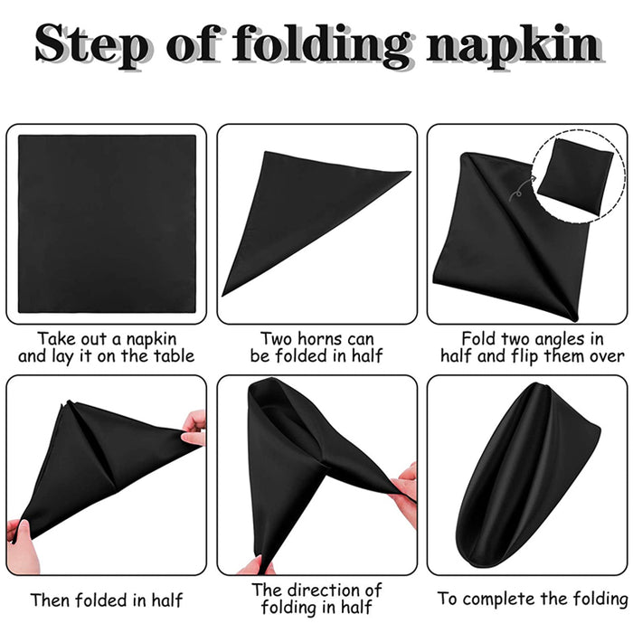 50PCS Polyester Plain Fabric Napkins for Wedding and Dinner Table | 43x43cm