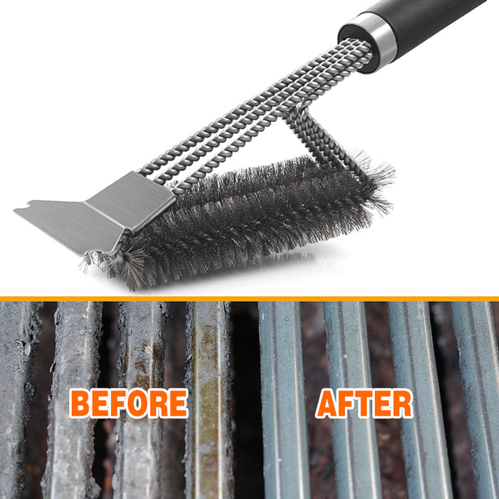 BBQ Grill Brush and Scraper 18 Inch Stainless Steel Bristles