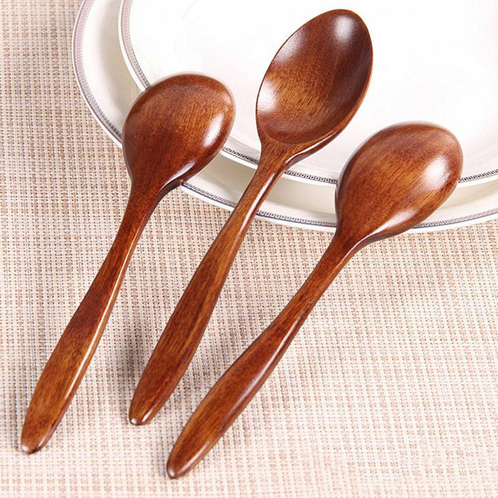 5 Pcs Wooden Spoons Durable Kitchen Tableware Set