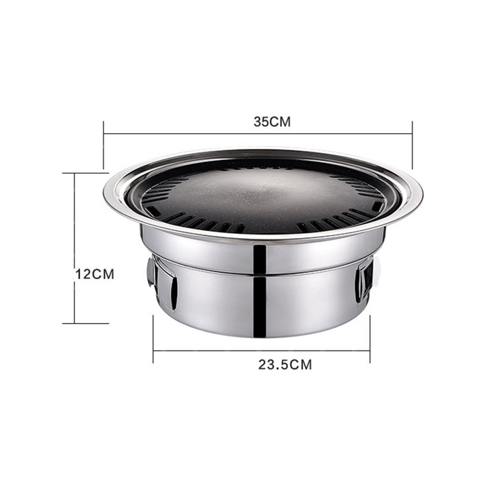 Portable Charcoal BBQ Grill Stainless Steel Medium