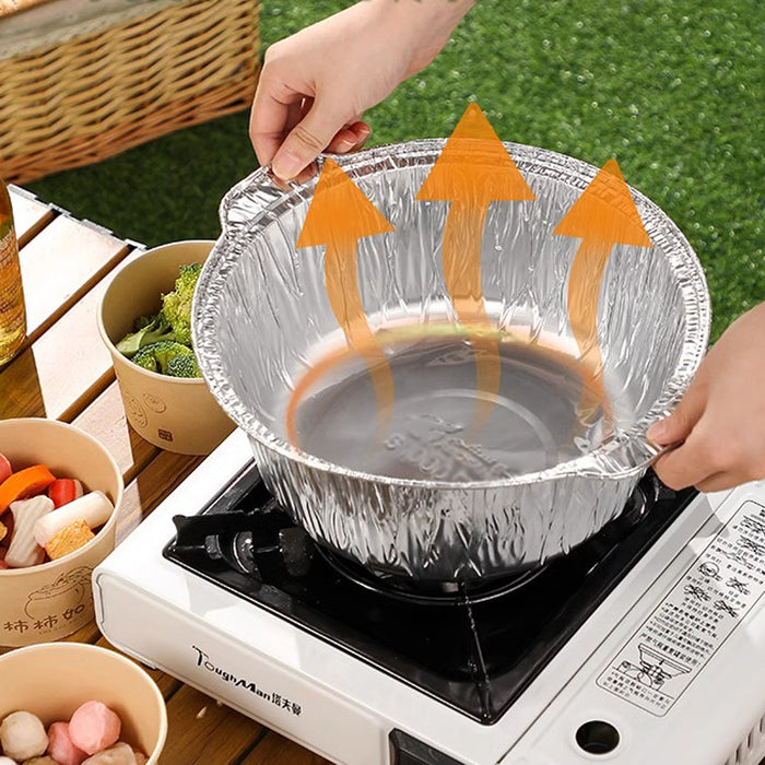 10Pcs Heavy Duty Aluminum Foil Pots for Hotpot Camping Outdoor Cooking