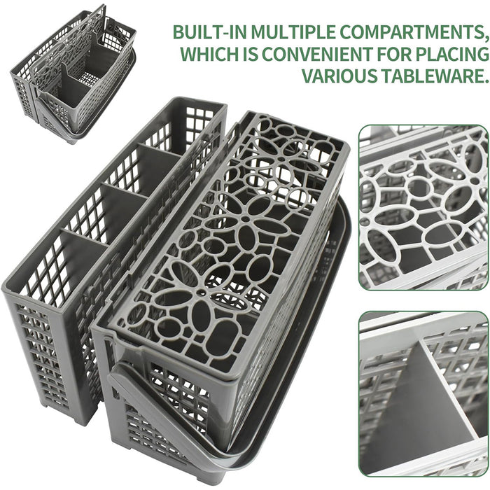 Universal Dishwasher Cutlery Basket with Compartments and Lid