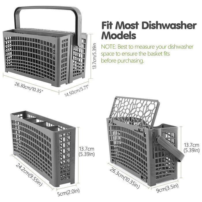 Universal Dishwasher Cutlery Basket with Compartments and Lid