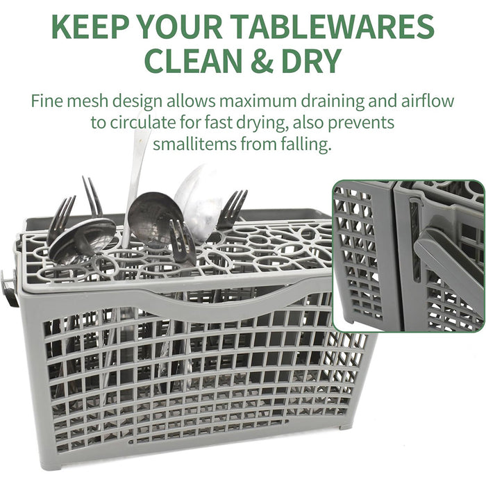 Universal Dishwasher Cutlery Basket with Compartments and Lid