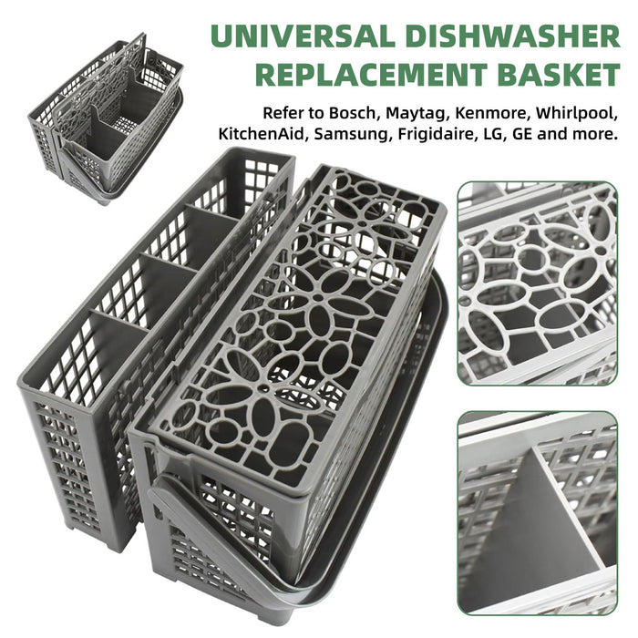 Universal Dishwasher Cutlery Basket with Compartments and Lid