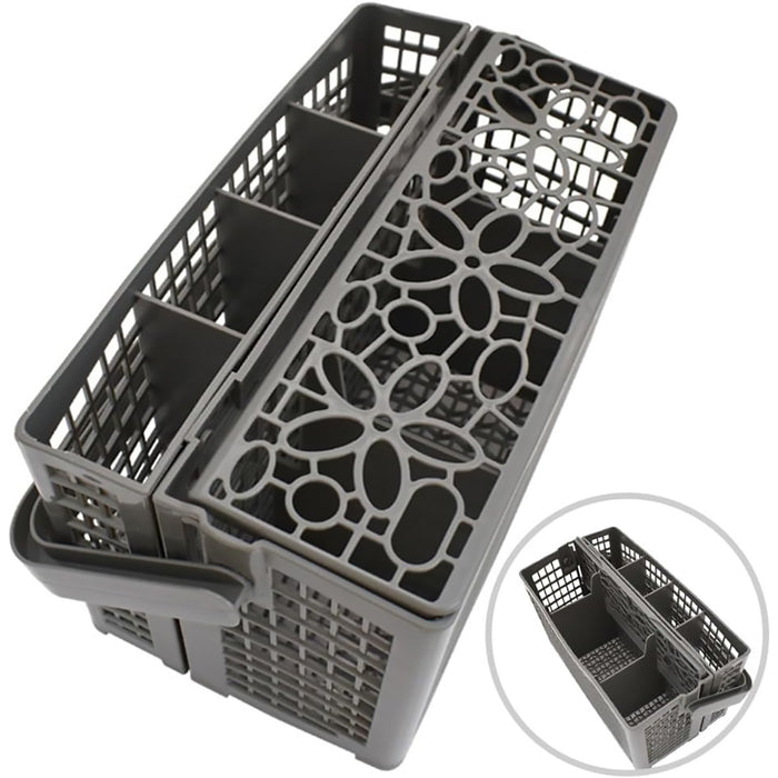 Universal Dishwasher Cutlery Basket with Compartments and Lid