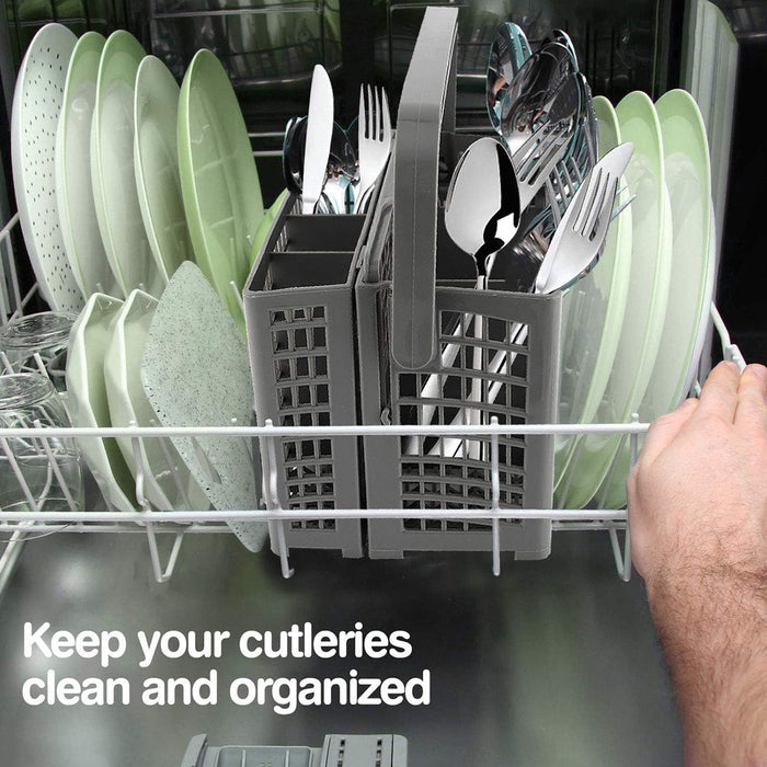 Universal Dishwasher Cutlery Basket with Compartments and Lid
