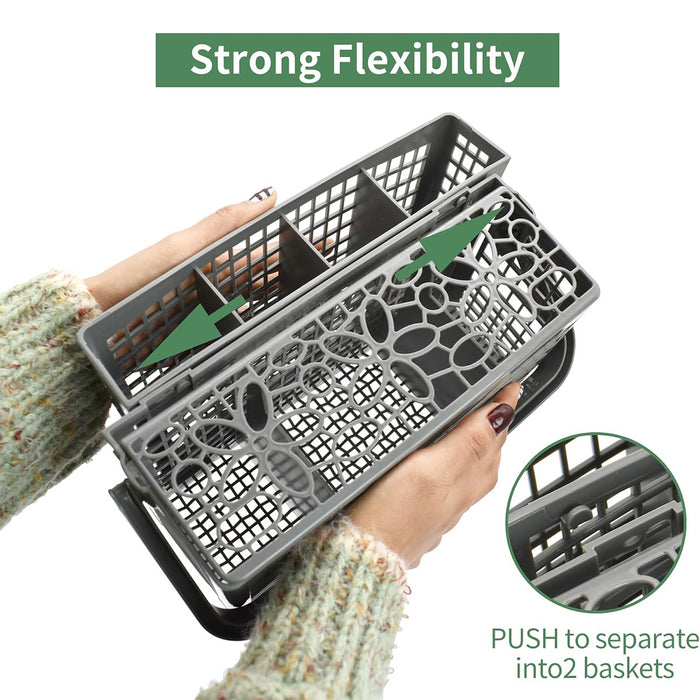 Universal Dishwasher Cutlery Basket with Compartments and Lid