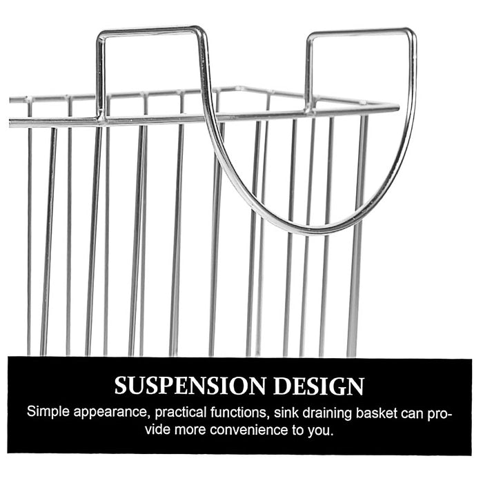 Stainless Steel Sink Sponge Holder With Hook and Open Grid
