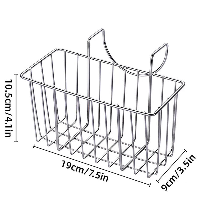 Stainless Steel Sink Sponge Holder With Hook and Open Grid
