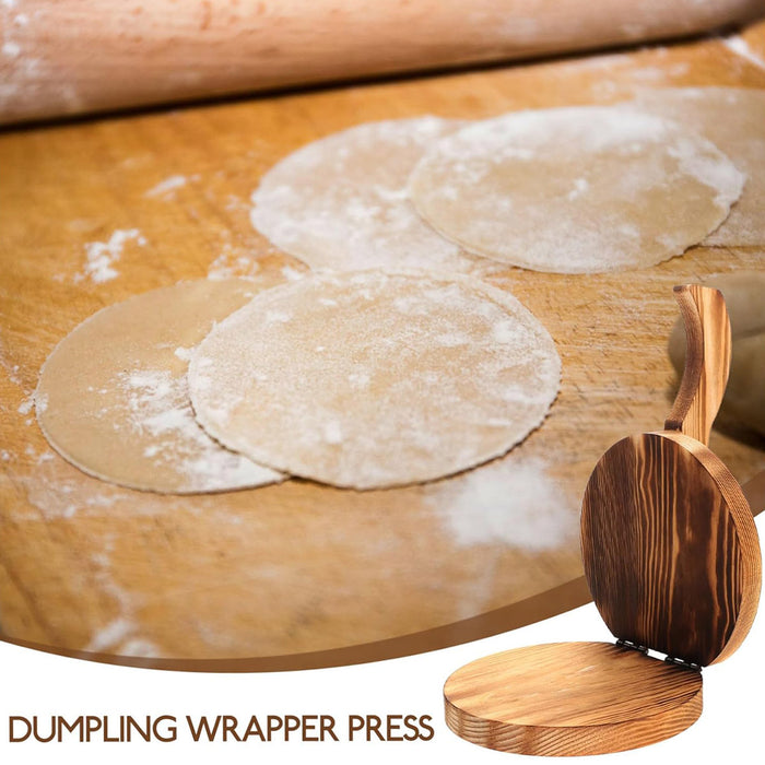 Wooden Dumpling Wrapper Maker Hand Press Dough Roller