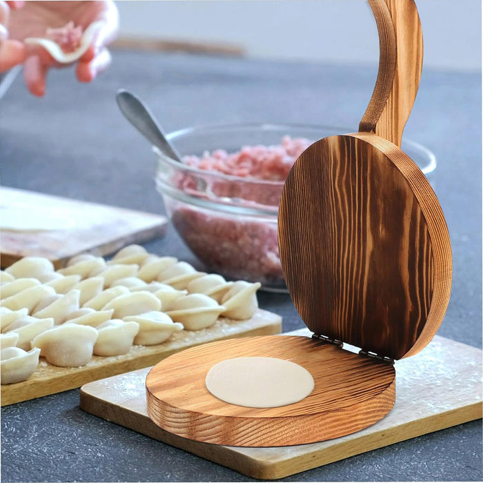 Wooden Dumpling Wrapper Maker Hand Press Dough Roller