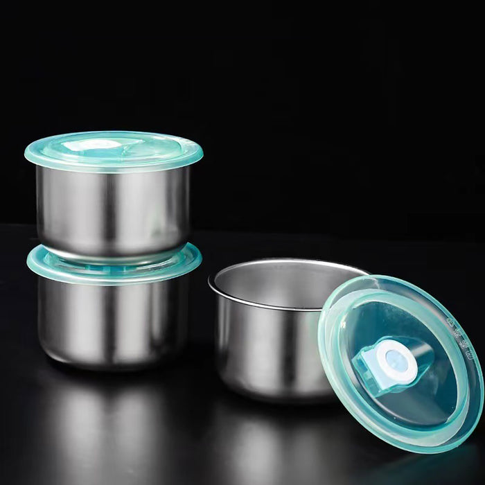4 Pcs Stainless Steel Food Containers Set for Fridge and Picnic