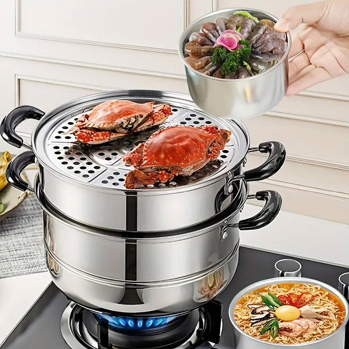 4 Pcs Stainless Steel Food Containers Set for Fridge and Picnic